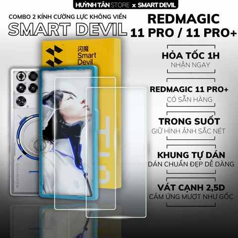 Bộ 2 kính cường lực Smart Devil trong suốt, chống bám vân tay
