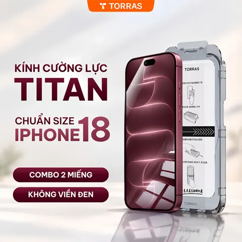 Kính cường lực TORRAS không viền đen, chống vân tay (hộp 2 miếng)
