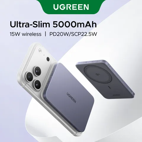 Pin dự phòng từ tính UGREEN 5.000mAh siêu mỏng